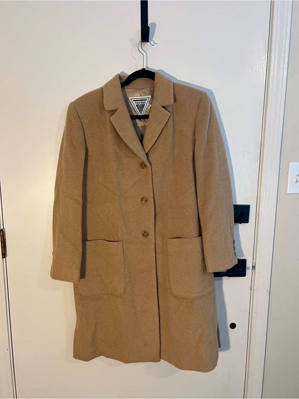 Marvin Richards Camel Wool-Blend Pea Coat